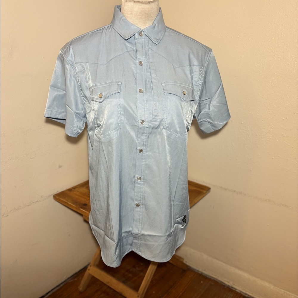 Diamond Cross Ranch Western Button Front Shirt - Picture 2 of 10
